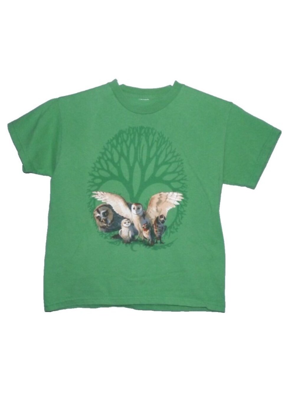 Vintage Kid's green T Shirt The Owls of Ga'Hoole size M fits 31" chest